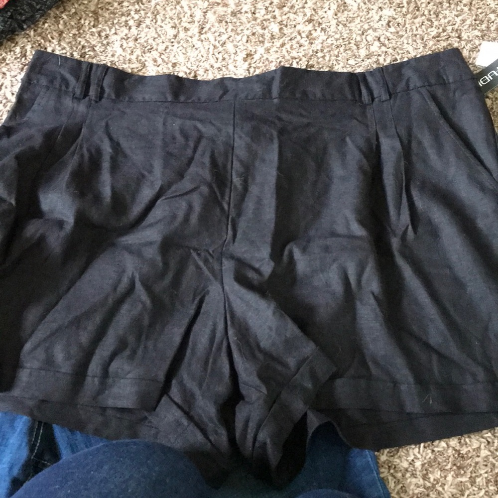 All black stretch shorts